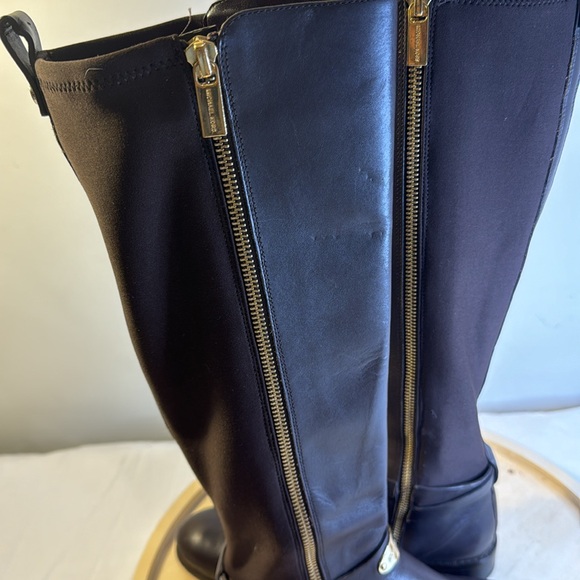 Michael Kor’s Arley Brown Leather/Nylon Riding Boots Size 6.5 - Picture 8 of 9